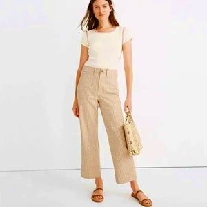 Madewell Women's Wide Leg Pants in Tan Check